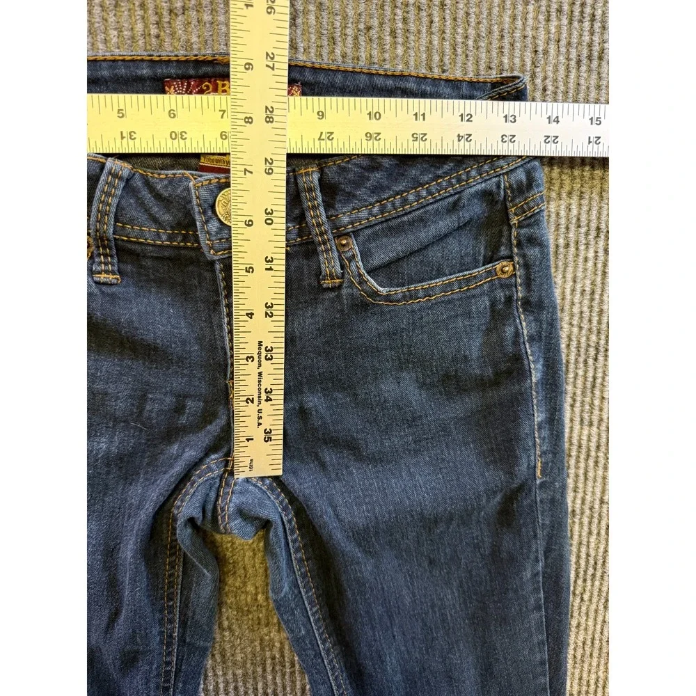 2BWU Jeans Womens Size 1 Blue Skinny Stretch Denim Cotton Blend Mid Rise